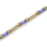 14K Yellow Gold Oval Tanzanite and Diamond Bracelet