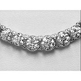 14K White Gold Diamond Graduated Necklace