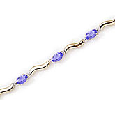 14K Yellow Gold Oval Tanzanite and Diamond Bracelet