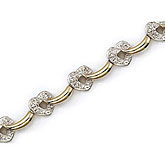 14K Yellow Gold Diamond Heart Bracelet