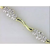 14K Yellow Gold Diamond Flower Bracelet