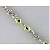 10K Yellow Gold Diamond Heart Bracelet