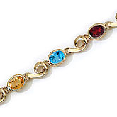 14K Yellow Gold Oval Multi Bracelet