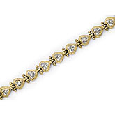 14K Yellow Gold Diamond Heart Bracelet