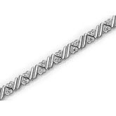 14K White Gold Diamond Heart Bracelet