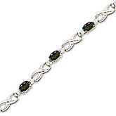 14K White Gold Oval Mystic Topaz and Diamond Bracelet