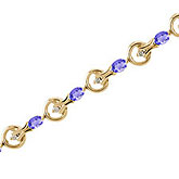 14K Yellow Gold Oval Tanzanite and Diamond Bracelet