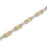 14K Yellow Gold Diamond XO Bracelet