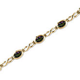 14K Yellow Gold Oval Mystic Topaz Bracelet