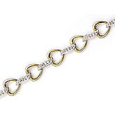 14K Yellow Gold Diamond Heart Bracelet