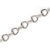 14K White Gold Diamond Heart Bracelet