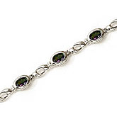 14K White Gold Oval Mystic Topaz Bracelet