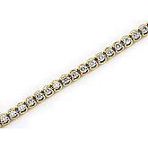 14K Yellow Gold Diamond U Bracelet