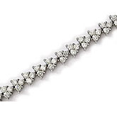 14K White Gold Diamond V Bracelet