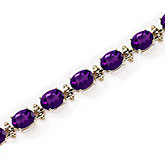 14K Yellow Gold Oval Amethyst Bracelet