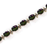 14K Yellow Gold Oval Mystic Topaz Bracelet
