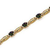 14K Yellow Gold Oval Mystic Topaz Bracelet