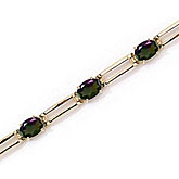 14K Yellow Gold Oval Mystic Topaz Bracelet