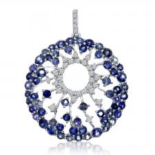 14k White Gold Starburst Sapphire Pendant